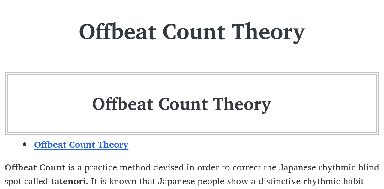 Offbeat Count Theory – Rhythmdo — rhythmdo.com